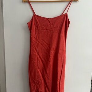 Coral Dynamite Linen Dress